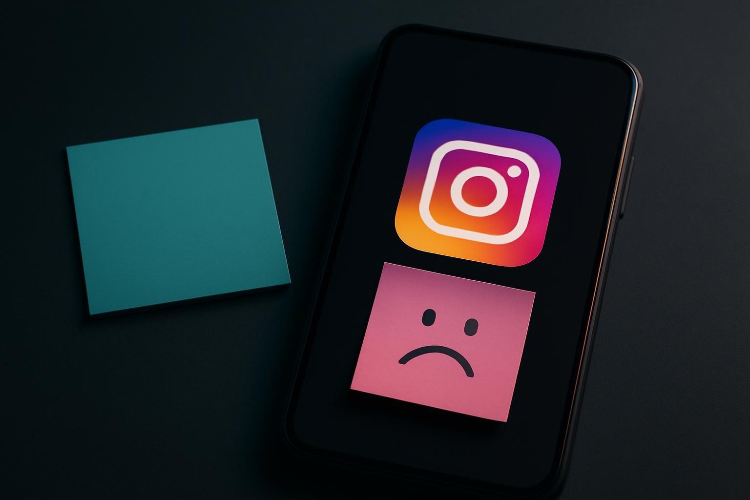 Tela de celular com o aplicativo Instagram aberto e a capa do álbum Human Clay, do Creed, com a música Higher em destaque